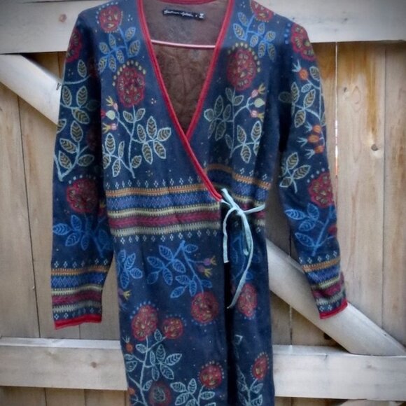 Gudrun Sjoden Blue Cardigan Sweater Jacket Size Small "Shacket" Knit - Picture 2 of 7